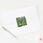 Hillside of Early Spring Flowers Landscape Vierkante Sticker (Envelop)