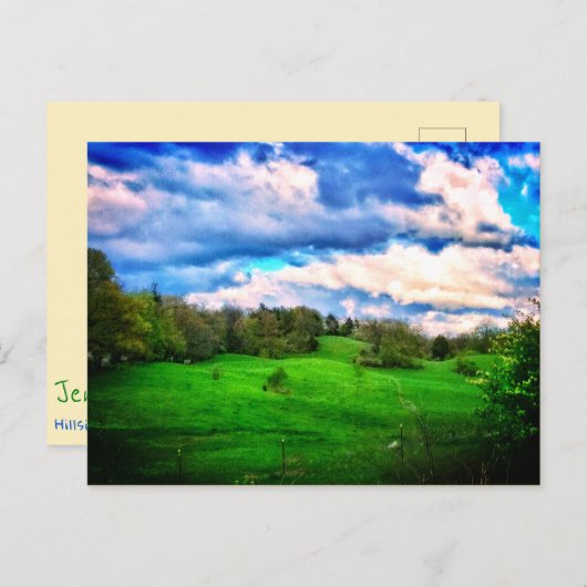 HILLSIDE PASTURE BRIGHT BRIEFKAART (Voorkant / Achterkant)