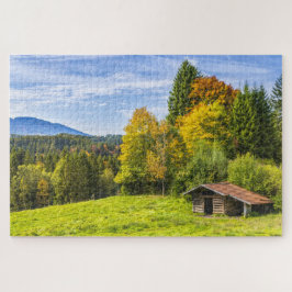 Hillside Shack Uitzicht of Mountains & Forest Legpuzzel