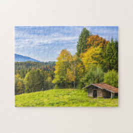 Hillside Shack Uitzicht of Mountains & Forest Legpuzzel