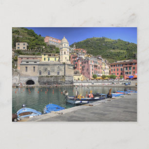 Hillside stad Vernazza, Cinque Terre, Liguria Briefkaart