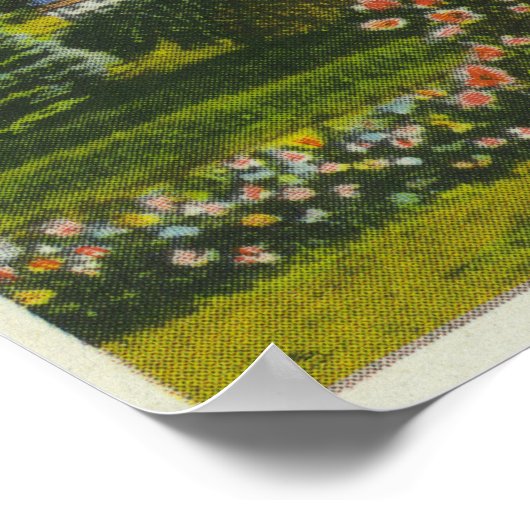 Hillside-Uitzicht van Diamond Island en Lake Poster (Hoek)