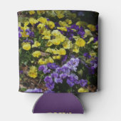 Hillside van Paarse en gele pansies Blikjeskoeler (Achterkant)