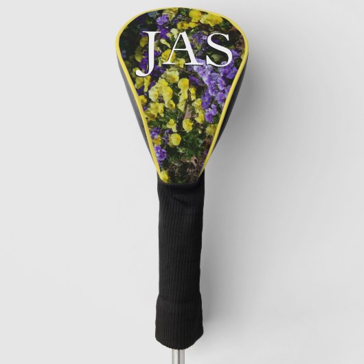 Hillside van Paarse en gele pansies Golfheadcover (Voorkant)