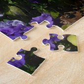 Hillside van Paarse en gele pansies Legpuzzel (Zijkant)