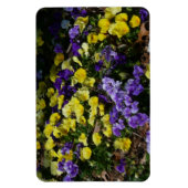 Hillside van Paarse en gele pansies Magneet (Verticaal)