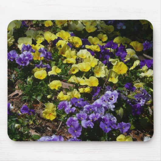 Hillside van Paarse en gele pansies Muismat (Voorkant)