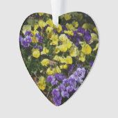 Hillside van Paarse en gele pansies Ornament (voorkant)
