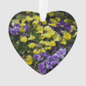 Hillside van Paarse en gele pansies Ornament (achterkant)