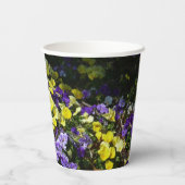 Hillside van Paarse en gele pansies Papieren Bekers (Achterkant)