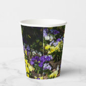 Hillside van Paarse en gele pansies Papieren Bekers (Rechts)