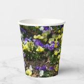 Hillside van Paarse en gele pansies Papieren Bekers (Voorkant)