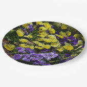 Hillside van Paarse en gele pansies Papieren Bordje (Gekanteld)