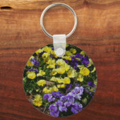Hillside van Paarse en gele pansies Sleutelhanger (Achterkant)