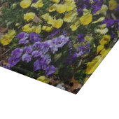 Hillside van Paarse en gele pansies Snijplank (Hoek)