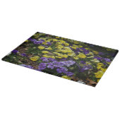 Hillside van Paarse en gele pansies Snijplank (Hoek)