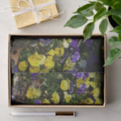 Hillside van Paarse en gele pansies Tissuepapier (Geschenk)