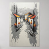 Hillside Village Pathway Poster (Voorkant)