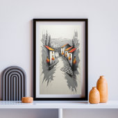 Hillside Village Pathway Poster