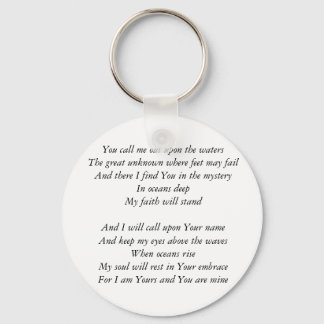 Hillsong United - Oceans lyrics Inspirerend Key Sleutelhanger