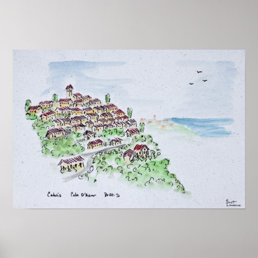 Hilltop-dorp Cabris | Provence, Frankrijk Poster (Voorkant)
