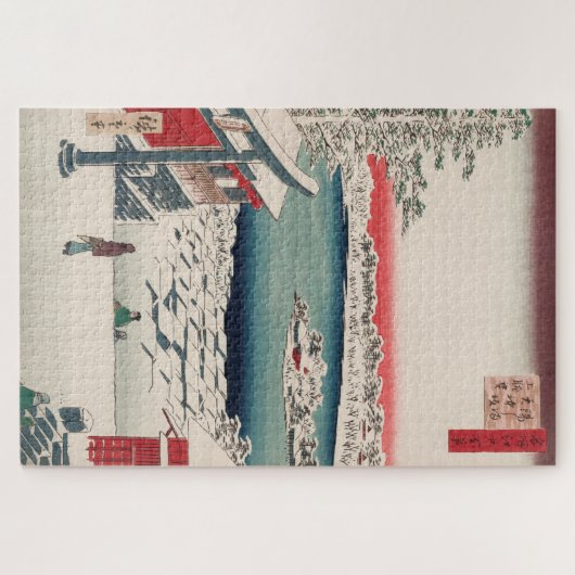 Hilltop Snow Uitzicht  Ukiyo-e Japanse kunst Legpuzzel (Horizontaal)
