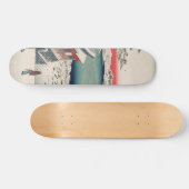 Hilltop Snow Uitzicht  Ukiyo-e Japanse kunst Persoonlijk Skateboard (Horizontaal)
