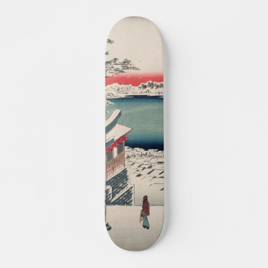 Hilltop Snow Uitzicht  Ukiyo-e Japanse kunst Persoonlijk Skateboard (Voorkant)