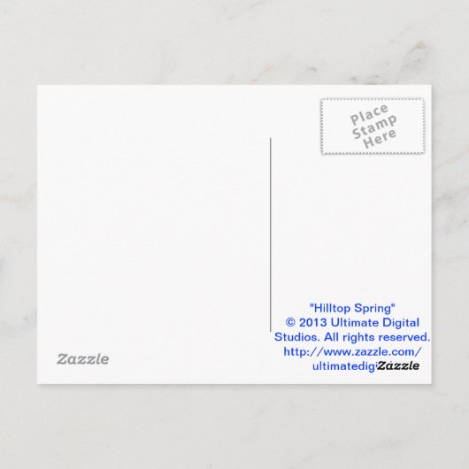 Hilltop Spring Briefkaart (Achterkant)