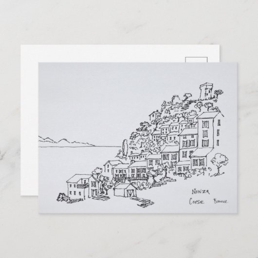 Hilltop Village of Nonza | Corsica, Frankrijk Briefkaart (Voorkant / Achterkant)
