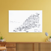 Hilltop Village of Nonza | Corsica, Frankrijk Canvas Afdruk (Insitu (Woonkamer))