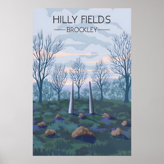 Hilly Fields Londen Park Reisposter Poster (Voorkant)