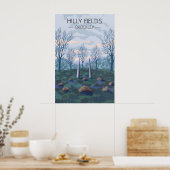 Hilly Fields Londen Park Reisposter Poster (Keuken)