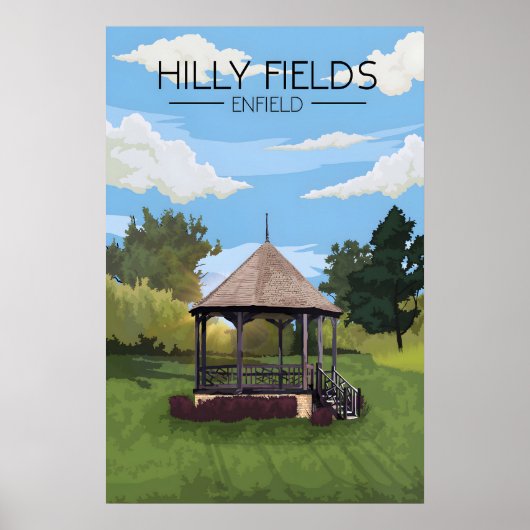 Hilly Fields Park Enfield Reisposter Poster (Voorkant)