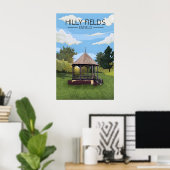 Hilly Fields Park Enfield Reisposter Poster (Thuiskantoor)