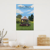 Hilly Fields Park Enfield Reisposter Poster (Keuken)