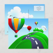 Hilly road with balloons, briefkaart (Voorkant / Achterkant)