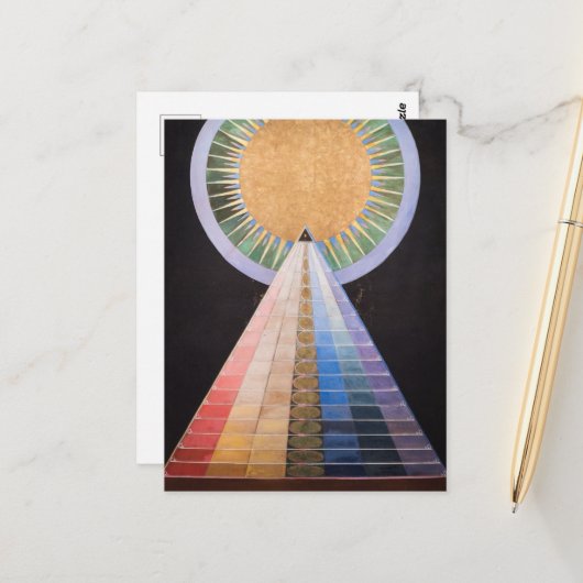 Hilma Af Klint, altaarstuk nr. 1, Abstracte kunst Briefkaart (Voorkant / Achterkant in situ)