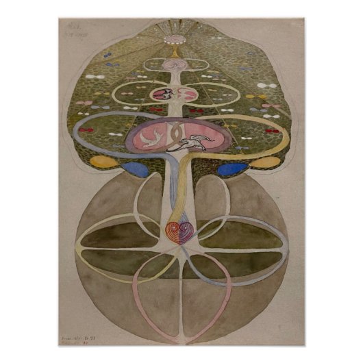 Hilma af Klint, Boom van de Kennis No1 Abstracte K Foto Afdruk (Voorkant)