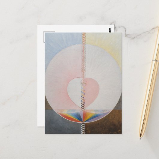 Hilma af Klint, de duif nr.25, Abstracte kunst Briefkaart (Voorkant / Achterkant in situ)