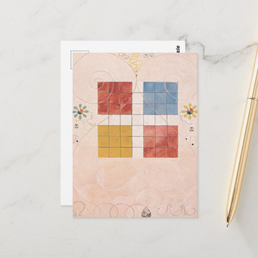 Hilma af Klint, de tien grootste No10, Abstracte k Briefkaart (Voorkant / Achterkant in situ)