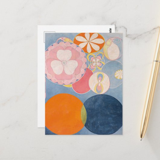 Hilma af Klint, de tien grootste NO2, Abstracte ku Briefkaart (Voorkant / Achterkant in situ)