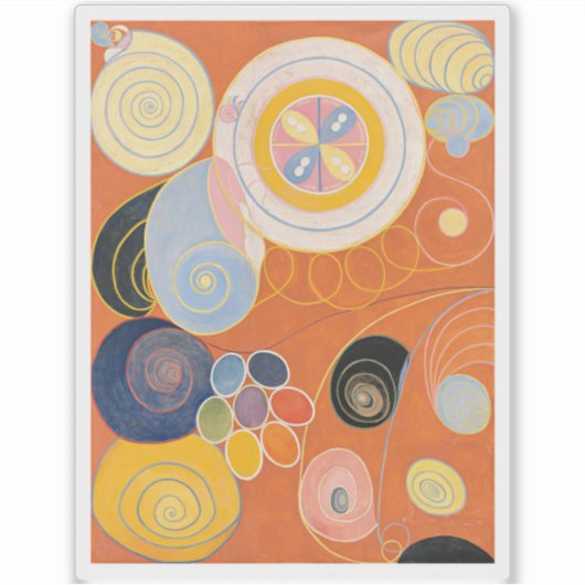 Hilma af Klint, de tien grootste no3, Abstracte ku Sticker (Voorkant)