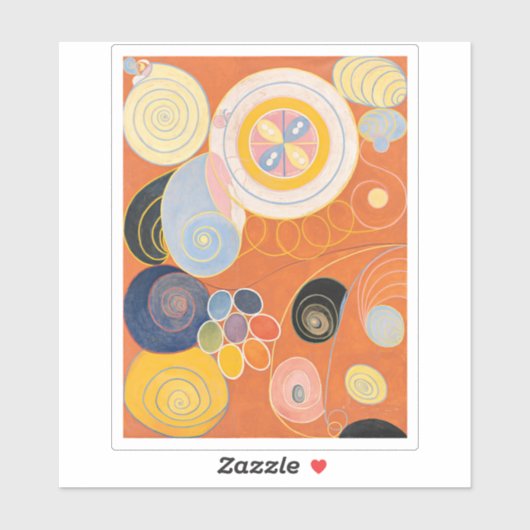 Hilma af Klint, de tien grootste no3, Abstracte ku Sticker (Vel)