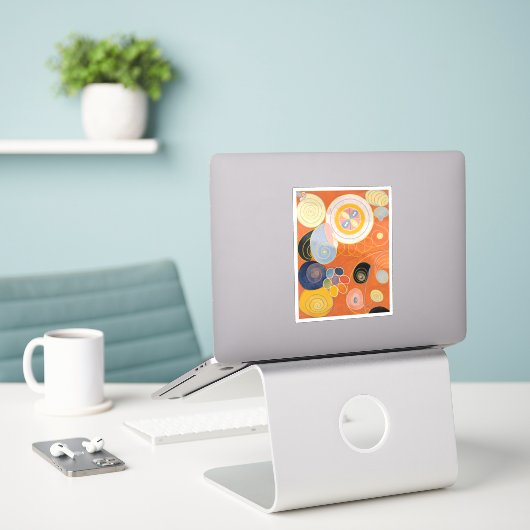 Hilma af Klint, de tien grootste no3, Abstracte ku Sticker (Laptop op bureau)