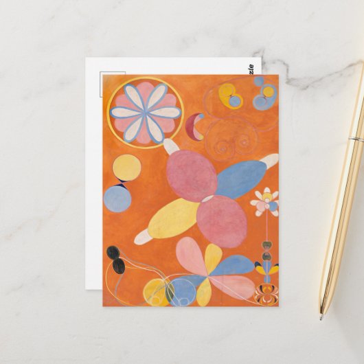 Hilma af Klint, de tien grootste No4, Abstracte ku Briefkaart (Voorkant / Achterkant in situ)