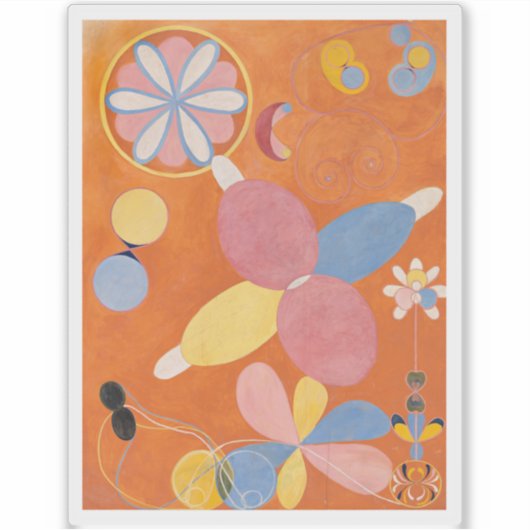 Hilma af Klint, de tien grootste No4, Abstracte ku Sticker (Voorkant)