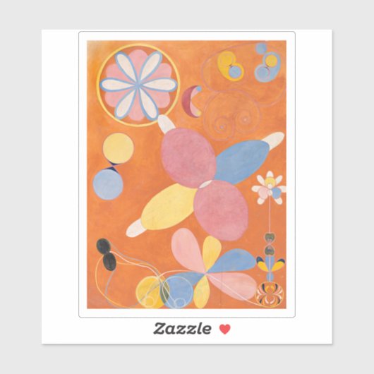 Hilma af Klint, de tien grootste No4, Abstracte ku Sticker (Vel)