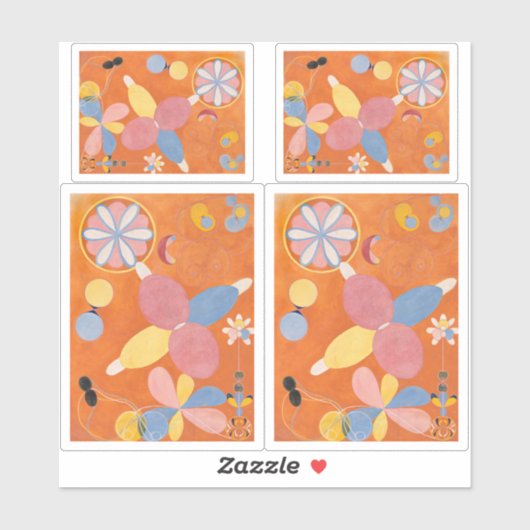 Hilma af Klint, de tien grootste No4, Abstracte ku Sticker (Vel)