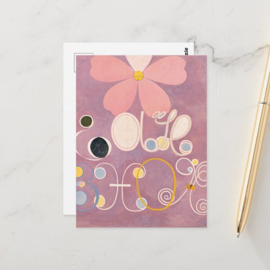 Hilma af Klint, de tien grootste No5, Abstracte ku Briefkaart (Voorkant / Achterkant in situ)